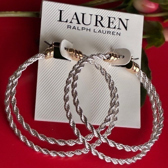 Ralph Lauren Jewelry - Ralph Lauren Silver and Gold Twisted Hoop Earrings
